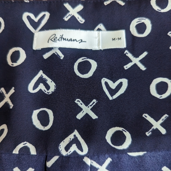 Charming Navy blue and white loose fitting top. Size M. - Picture 3 of 5